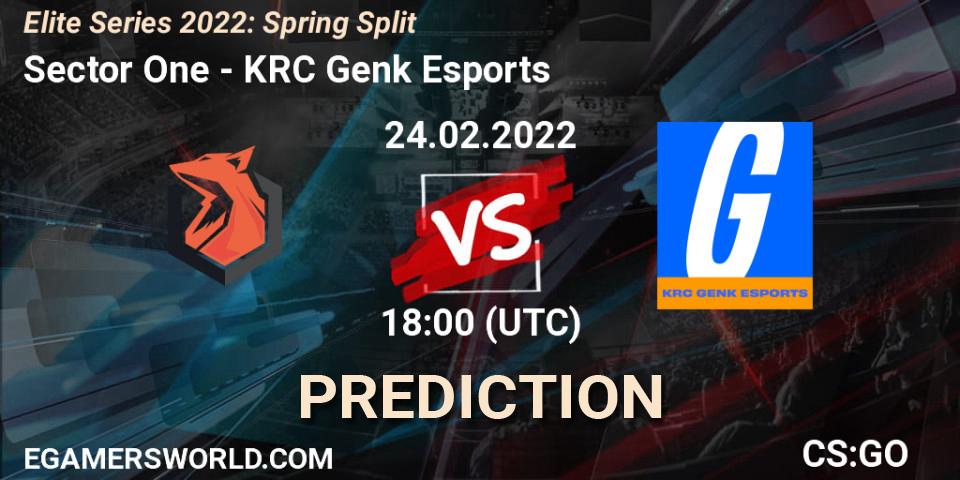 Pronósticos Sector One - KRC Genk Esports. 24.02.2022 at 18:00. Elite Series 2022: Spring Split - Counter-Strike (CS2)