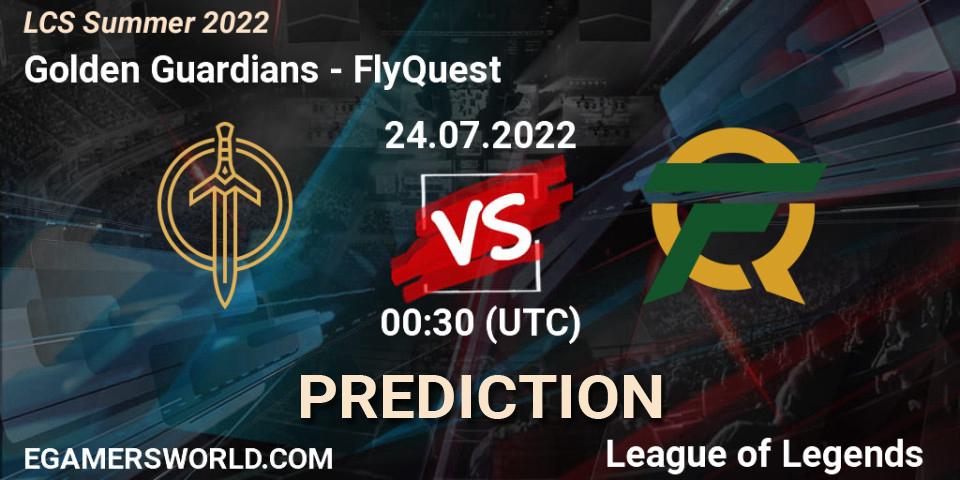 Pronósticos Golden Guardians - FlyQuest. 24.07.2022 at 00:30. LCS Summer 2022 - LoL