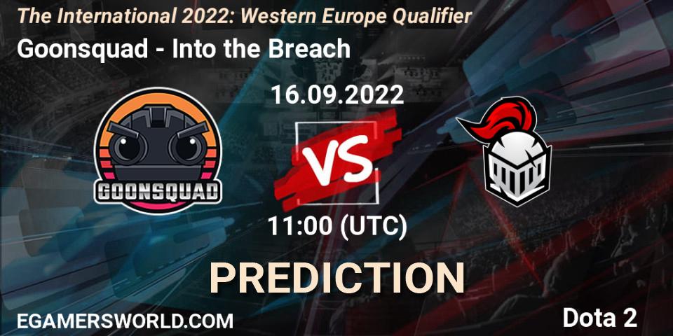 Pronósticos Goonsquad - Into the Breach. 16.09.2022 at 12:02. The International 2022: Western Europe Qualifier - Dota 2