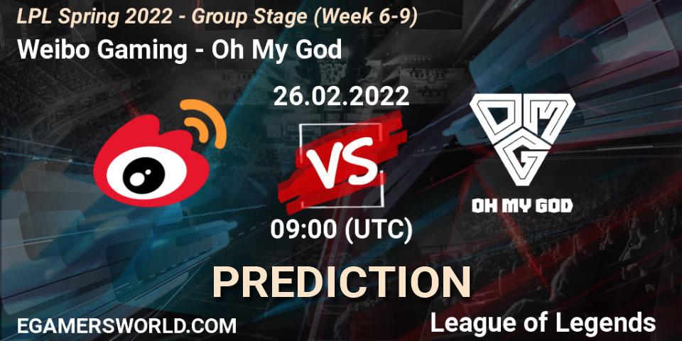 Pronósticos Weibo Gaming - Oh My God. 26.02.22. LPL Spring 2022 - Group Stage (Week 6-9) - LoL