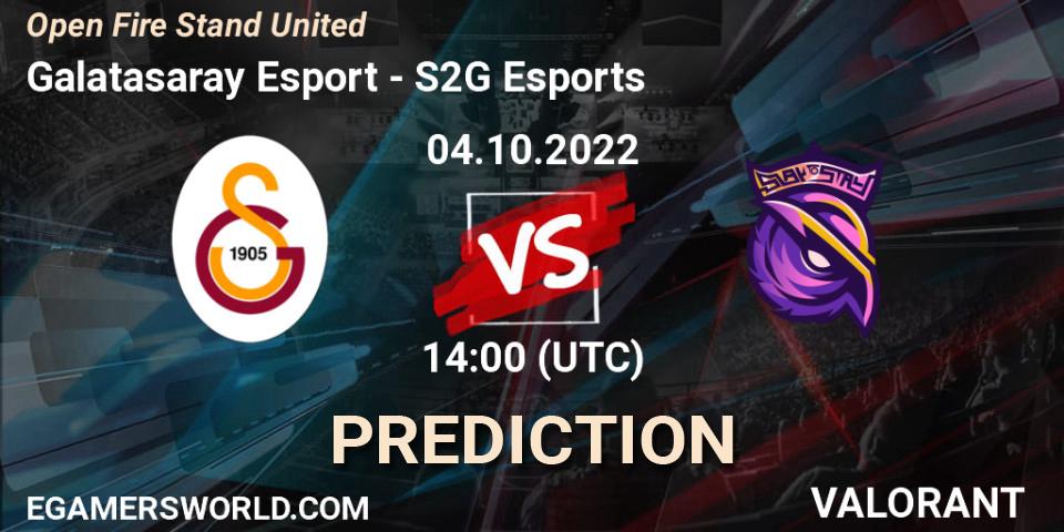Pronósticos Galatasaray Esport - S2G Esports. 04.10.2022 at 14:00. Open Fire Stand United - VALORANT