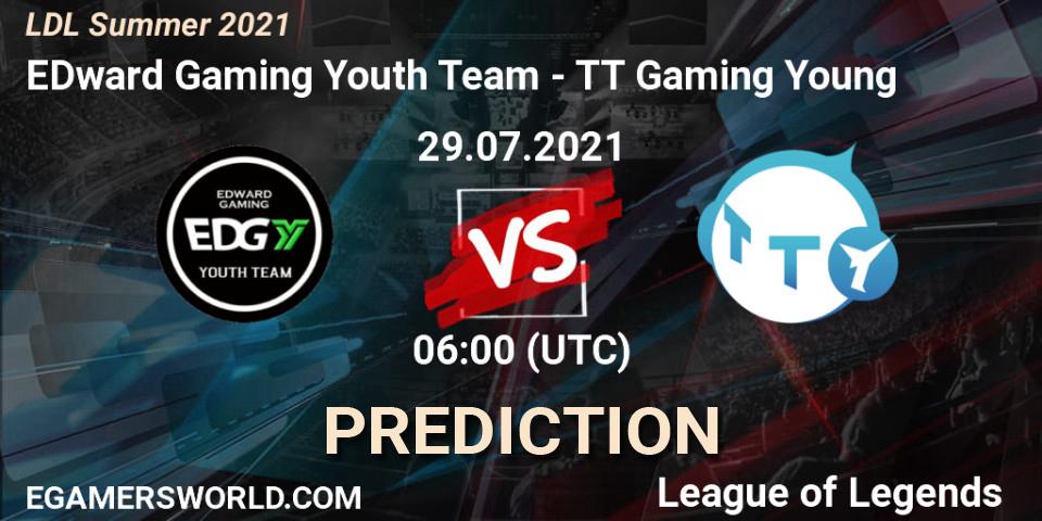 Pronósticos EDward Gaming Youth Team - TT Gaming Young. 30.07.2021 at 07:00. LDL Summer 2021 - LoL