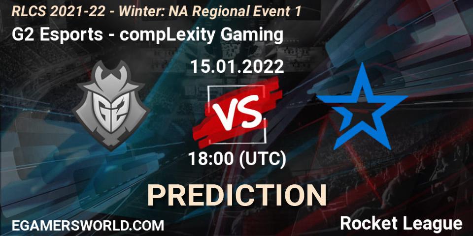 Pronósticos G2 Esports - compLexity Gaming. 15.01.22. RLCS 2021-22 - Winter: NA Regional Event 1 - Rocket League
