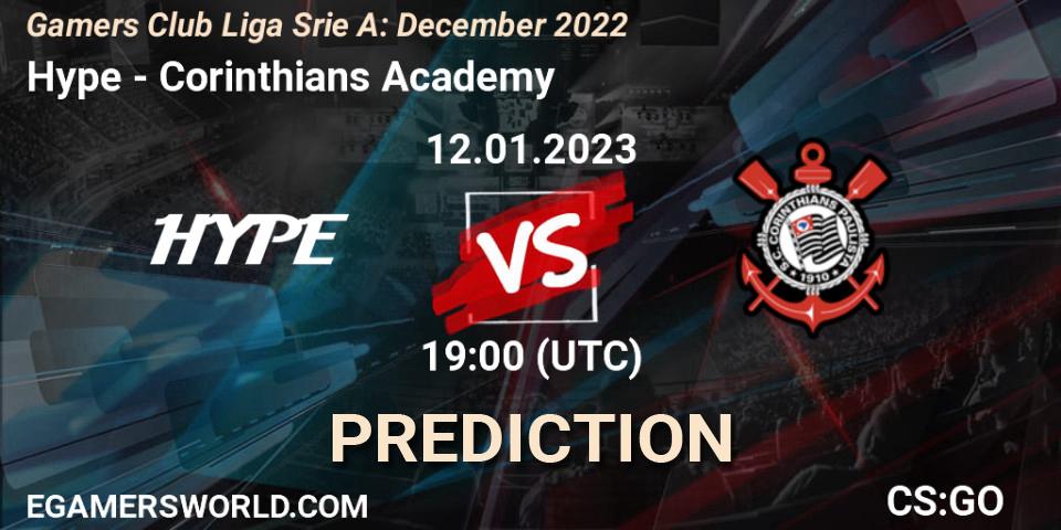 Pronósticos Hype - Corinthians Academy. 12.01.23. Gamers Club Liga Série A: December 2022 - CS2 (CS:GO)