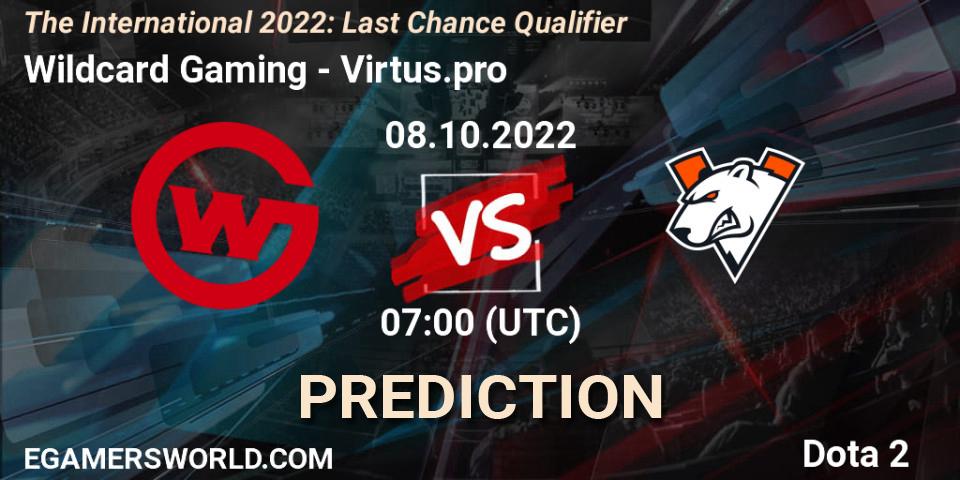 Pronósticos Wildcard Gaming - Virtus.pro. 08.10.22. The International 2022: Last Chance Qualifier - Dota 2