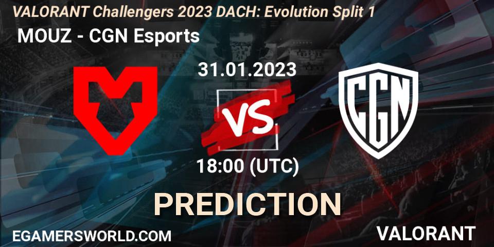 Pronósticos MOUZ - CGN Esports. 31.01.23. VALORANT Challengers 2023 DACH: Evolution Split 1 - VALORANT