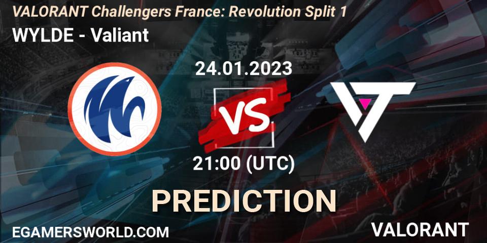 Pronósticos WYLDE - Valiant. 24.01.2023 at 21:10. VALORANT Challengers 2023 France: Revolution Split 1 - VALORANT