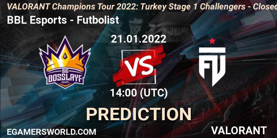 Pronósticos BBL Esports - Futbolist. 21.01.22. VCT 2022: Turkey Stage 1 Challengers - Closed Qualifier 2 - VALORANT