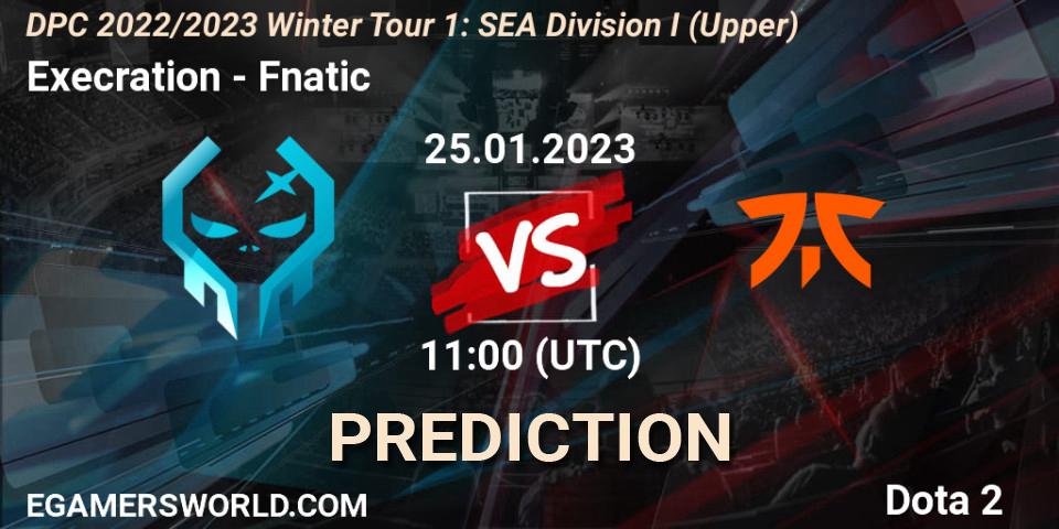Pronósticos Execration - Fnatic. 25.01.23. DPC 2022/2023 Winter Tour 1: SEA Division I (Upper) - Dota 2