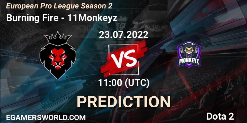 Pronósticos Burning Fire - 11Monkeyz. 23.07.22. European Pro League Season 2 - Dota 2