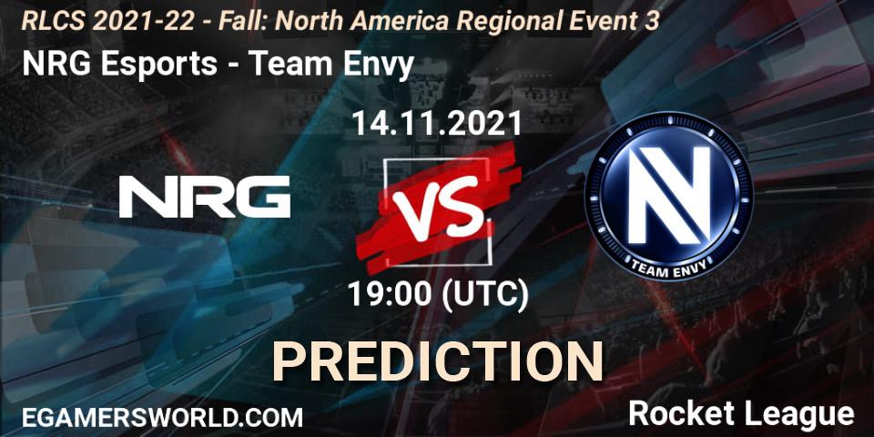 Pronósticos NRG Esports - Team Envy. 14.11.21. RLCS 2021-22 - Fall: North America Regional Event 3 - Rocket League