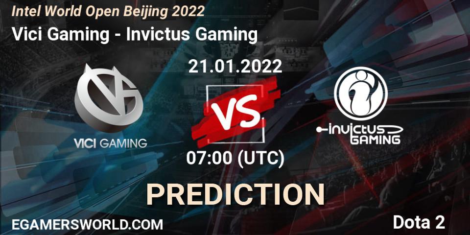 Pronósticos Vici Gaming - Invictus Gaming. 21.01.22. Intel World Open Beijing 2022 - Dota 2