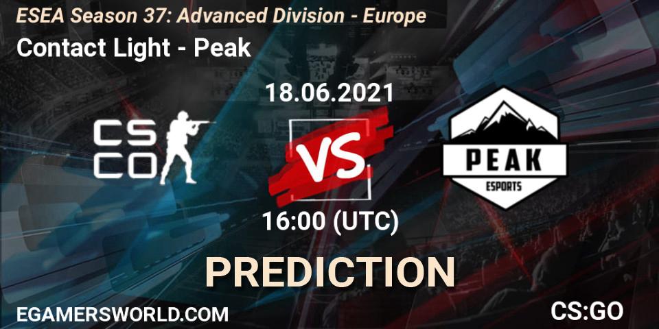 Pronósticos Contact Light - Peak. 18.06.21. ESEA Season 37: Advanced Division - Europe - CS2 (CS:GO)