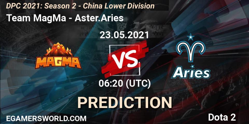 Pronósticos Team MagMa - Aster.Aries. 23.05.2021 at 06:05. DPC 2021: Season 2 - China Lower Division - Dota 2