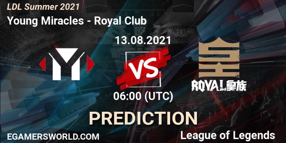 Pronósticos Young Miracles - Royal Club. 13.08.21. LDL Summer 2021 - LoL