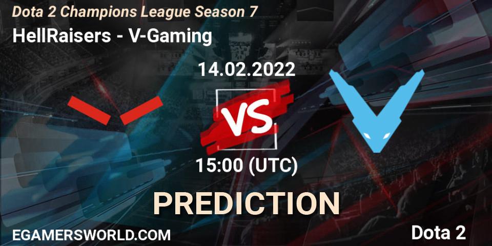 Pronósticos HellRaisers - V-Gaming. 14.02.2022 at 15:00. Dota 2 Champions League 2022 Season 7 - Dota 2