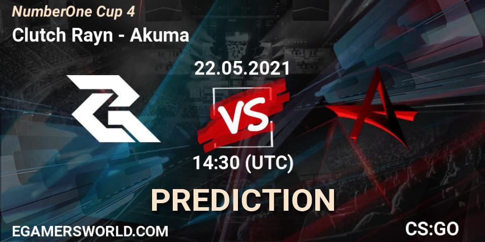 Pronósticos Clutch Rayn - Akuma. 22.05.2021 at 14:10. NumberOne Season 2: Legend Stage 2 - Counter-Strike (CS2)