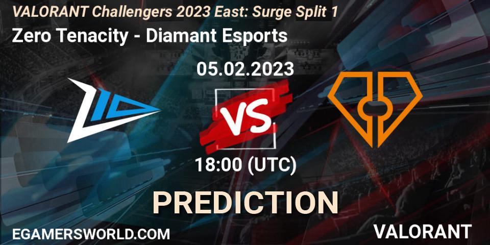 Pronósticos Zero Tenacity - Diamant Esports. 05.02.23. VALORANT Challengers 2023 East: Surge Split 1 - VALORANT