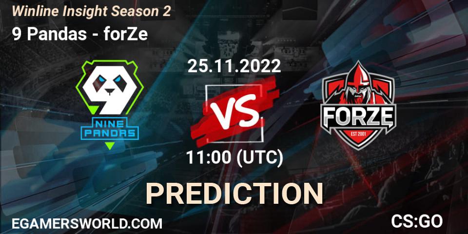Pronósticos 9 Pandas Esports - forZe. 25.11.22. Winline Insight Season 2 - CS2 (CS:GO)