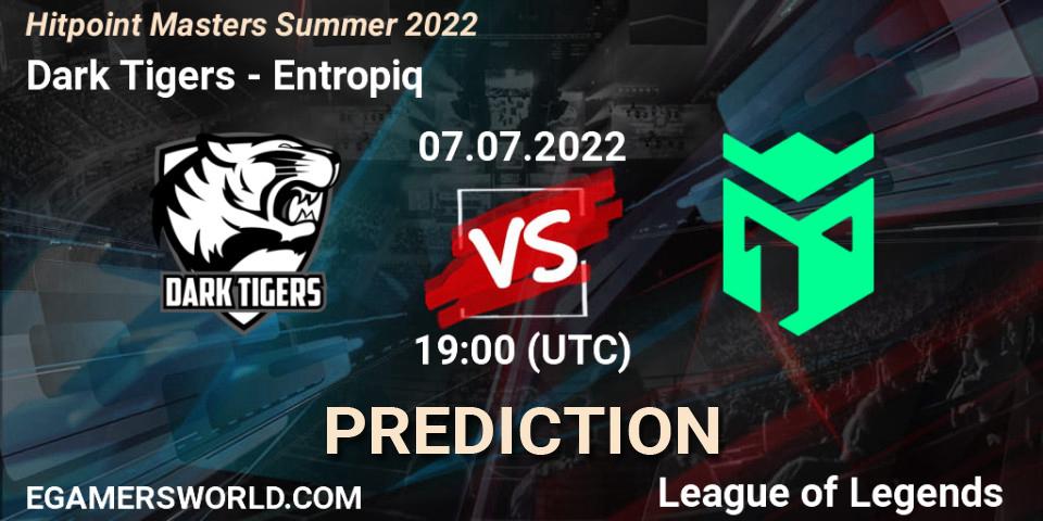 Pronósticos Dark Tigers - Entropiq. 07.07.2022 at 19:10. Hitpoint Masters Summer 2022 - LoL
