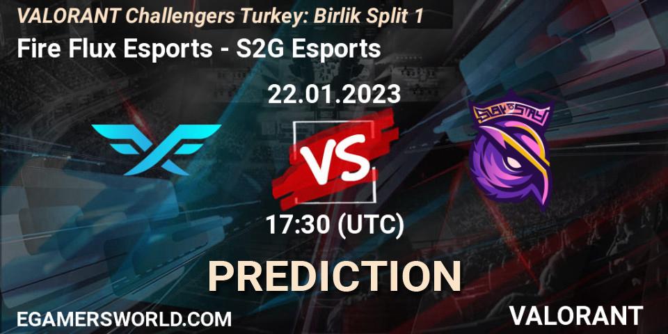 Pronósticos Fire Flux Esports - S2G Esports. 22.01.2023 at 17:10. VALORANT Challengers 2023 Turkey: Birlik Split 1 - VALORANT