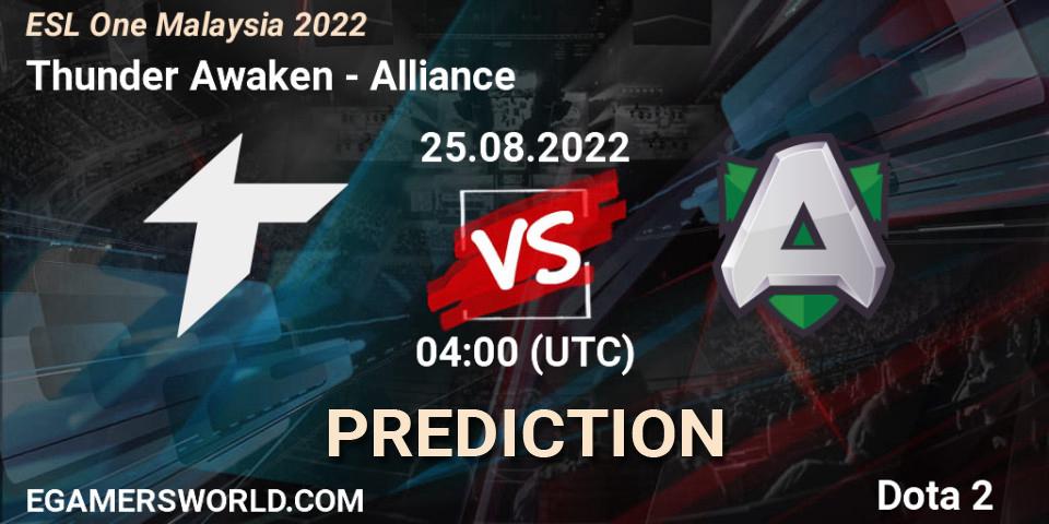 Pronósticos Thunder Awaken - Alliance. 25.08.22. ESL One Malaysia 2022 - Dota 2