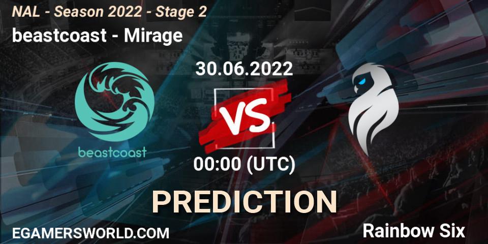 Pronósticos beastcoast - Mirage. 30.06.2022 at 00:00. NAL - Season 2022 - Stage 2 - Rainbow Six