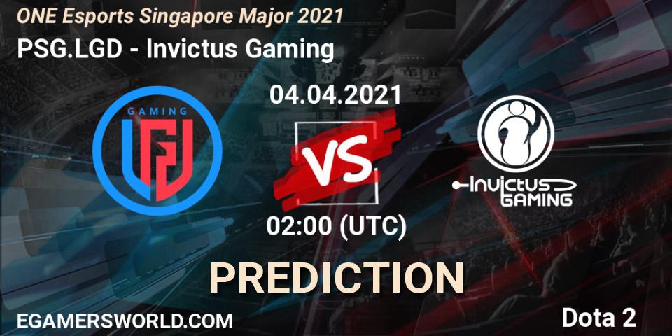 Pronósticos PSG.LGD - Invictus Gaming. 04.04.21. ONE Esports Singapore Major 2021 - Dota 2