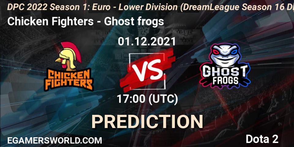 Pronósticos Chicken Fighters - Ghost frogs. 01.12.2021 at 16:55. DPC 2022 Season 1: Euro - Lower Division (DreamLeague Season 16 DPC WEU) - Dota 2