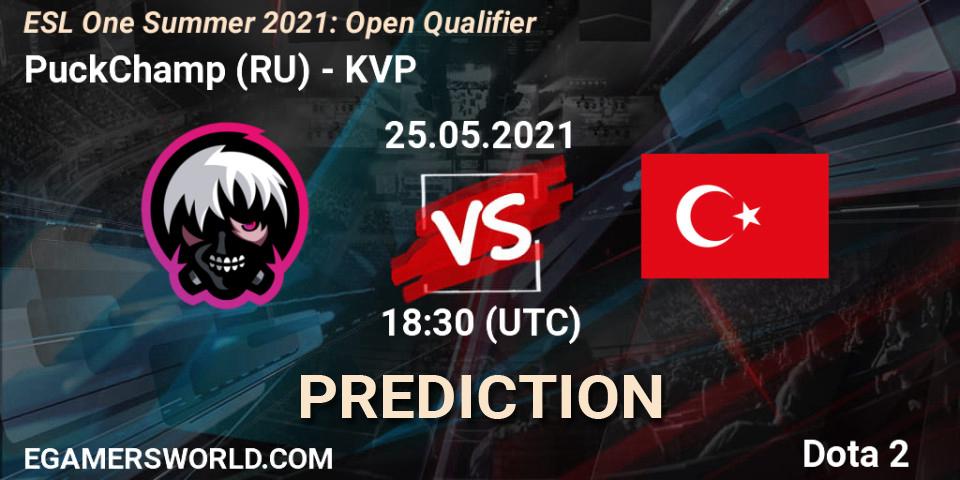 Pronósticos PuckChamp (RU) - KVP. 25.05.21. ESL One Summer 2021: Open Qualifier - Dota 2