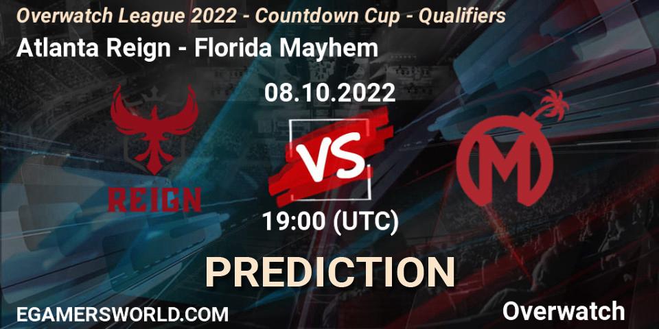 Pronósticos Atlanta Reign - Florida Mayhem. 08.10.22. Overwatch League 2022 - Countdown Cup - Qualifiers - Overwatch