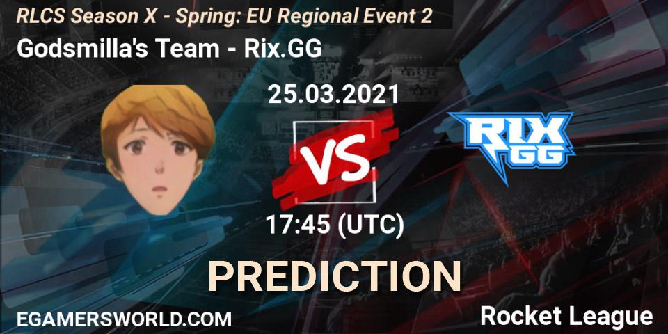 Pronósticos Godsmilla's Team - Rix.GG. 25.03.21. RLCS Season X - Spring: EU Regional Event 2 - Rocket League