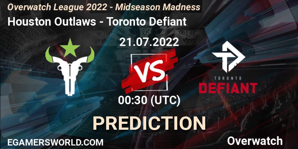 Pronósticos Houston Outlaws - Toronto Defiant. 21.07.22. Overwatch League 2022 - Midseason Madness - Overwatch