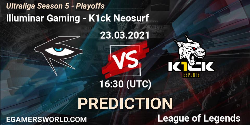 Pronósticos Illuminar Gaming - K1ck Neosurf. 23.03.2021 at 16:30. Ultraliga Season 5 - Playoffs - LoL