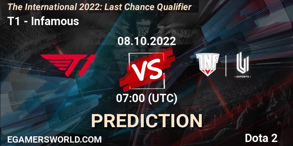 Pronósticos T1 - Infamous. 08.10.22. The International 2022: Last Chance Qualifier - Dota 2