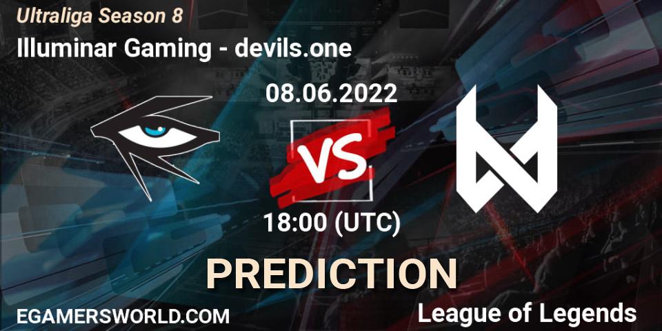 Pronósticos Illuminar Gaming - devils.one. 08.06.2022 at 19:00. Ultraliga Season 8 - LoL