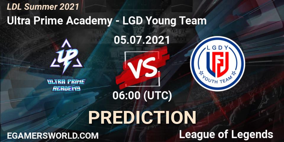 Pronósticos Ultra Prime Academy - LGD Young Team. 05.07.2021 at 06:00. LDL Summer 2021 - LoL