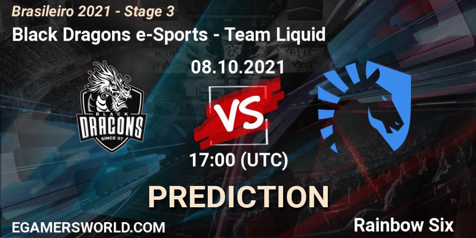 Pronósticos Black Dragons e-Sports - Team Liquid. 08.10.21. Brasileirão 2021 - Stage 3 - Rainbow Six