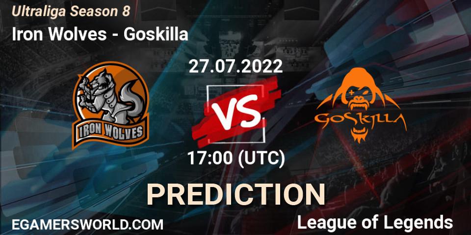 Pronósticos Iron Wolves - Goskilla. 27.07.2022 at 17:20. Ultraliga Season 8 - LoL