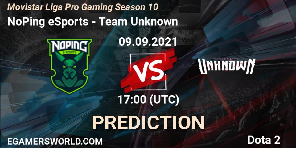Pronósticos NoPing eSports - Team Unknown. 09.09.21. Movistar Liga Pro Gaming Season 10 - Dota 2
