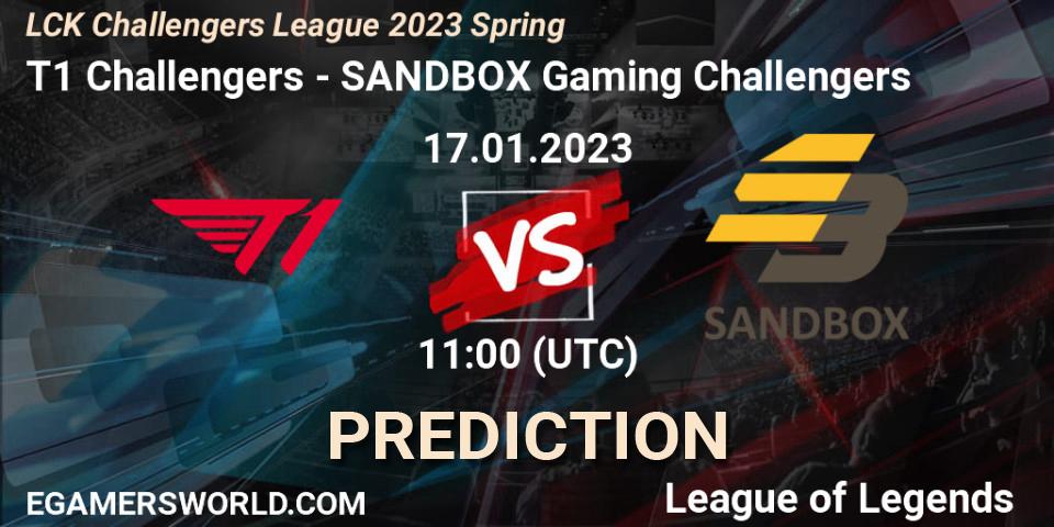 Pronósticos T1 Challengers - SANDBOX Gaming Challengers. 17.01.23. LCK Challengers League 2023 Spring - LoL
