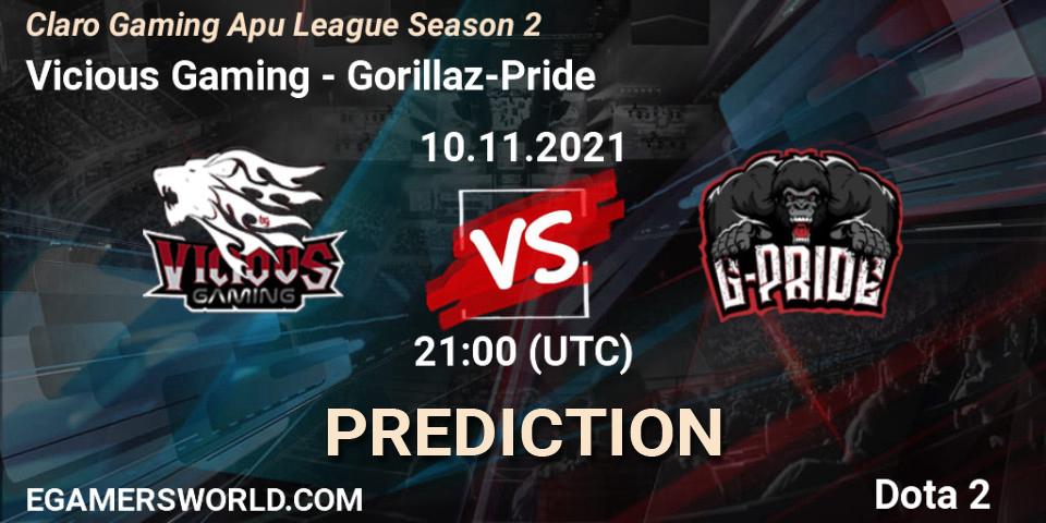 Pronósticos Vicious Gaming - Gorillaz-Pride. 10.11.21. Claro Gaming Apu League Season 2 - Dota 2