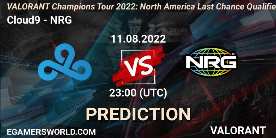 Pronósticos Cloud9 - NRG. 12.08.2022 at 00:05. VCT 2022: North America Last Chance Qualifier - VALORANT