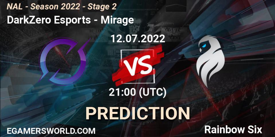 Pronósticos DarkZero Esports - Mirage. 13.07.2022 at 21:00. NAL - Season 2022 - Stage 2 - Rainbow Six