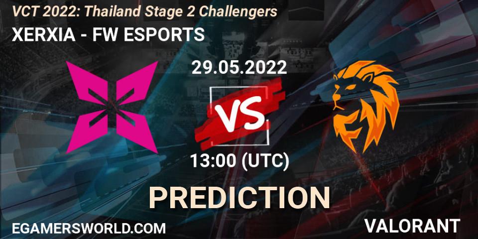 Pronósticos XERXIA - FW ESPORTS. 29.05.2022 at 13:00. VCT 2022: Thailand Stage 2 Challengers - VALORANT
