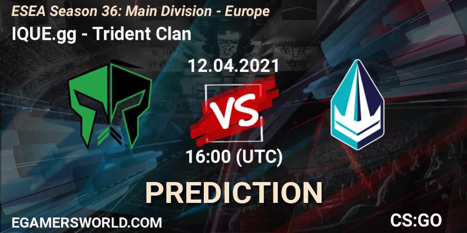 Pronósticos IQUE.gg - Trident Clan. 12.04.2021 at 16:00. ESEA Season 36: Main Division - Europe - Counter-Strike (CS2)