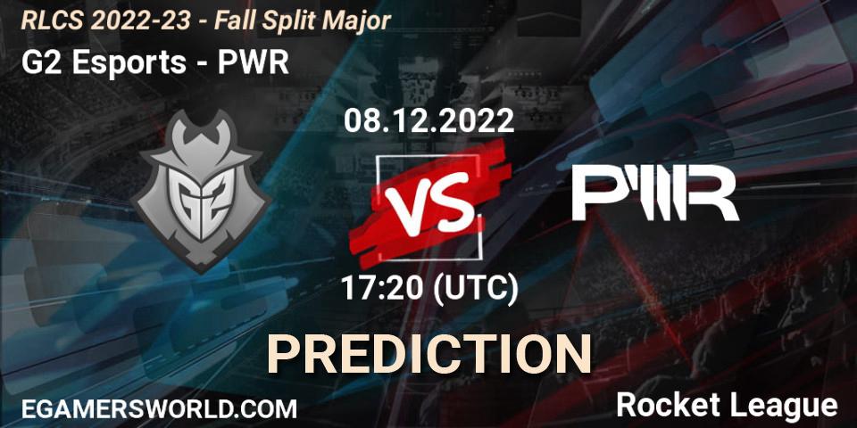 Pronósticos G2 Esports - PWR. 08.12.2022 at 17:15. RLCS 2022-23 - Fall Split Major - Rocket League