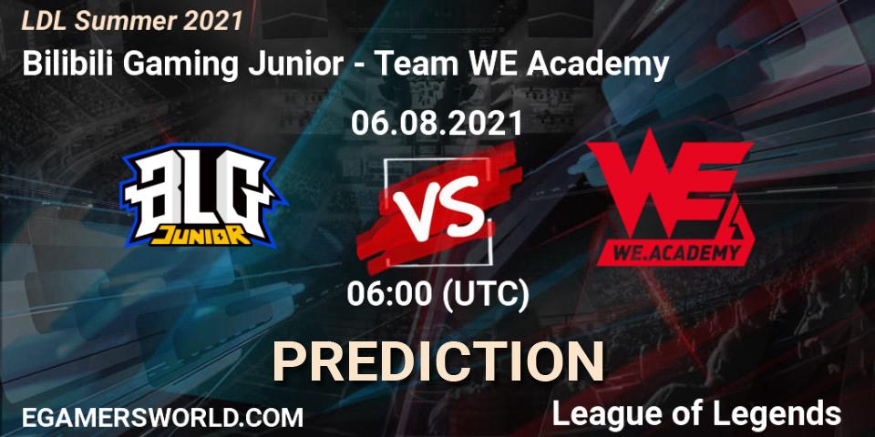 Pronósticos Bilibili Gaming Junior - Team WE Academy. 06.08.2021 at 07:00. LDL Summer 2021 - LoL