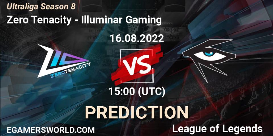 Pronósticos Zero Tenacity - Illuminar Gaming. 16.08.2022 at 15:00. Ultraliga Season 8 - LoL