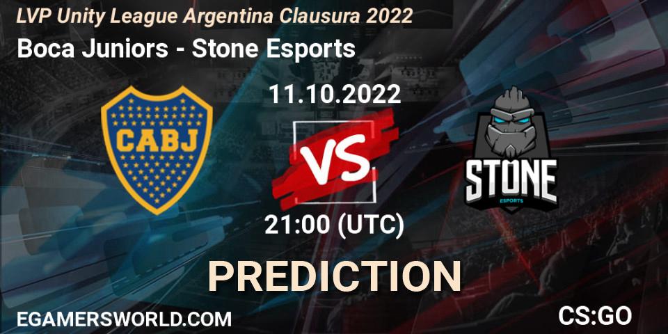Pronósticos Boca Juniors - Stone Esports. 11.10.2022 at 21:00. LVP Unity League Argentina Clausura 2022 - Counter-Strike (CS2)